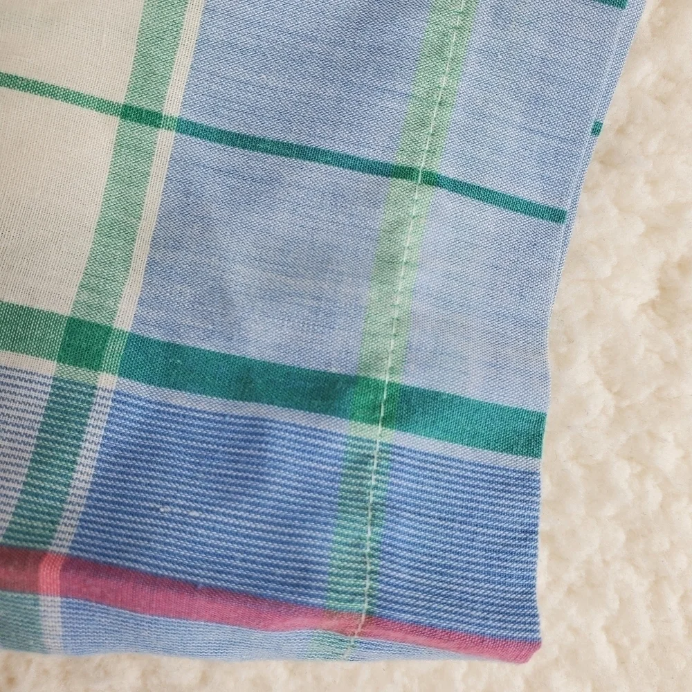 Vtg Levis Shirt Mens XL Tartan Plaid Button Down Blue White Colorgraphs 80s SS